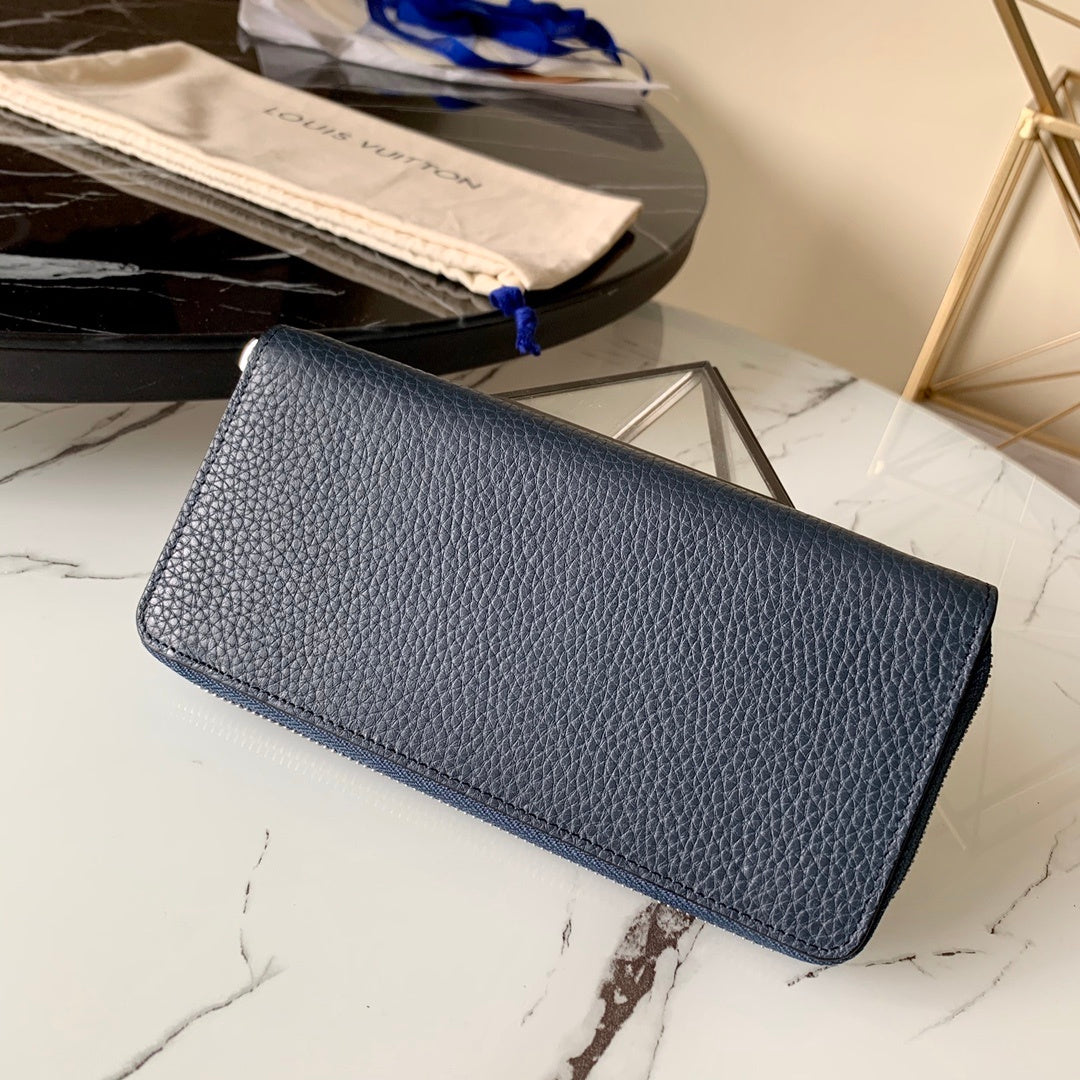 Louis Vuitton Taurillon Clutch Wallet 20cm Blue