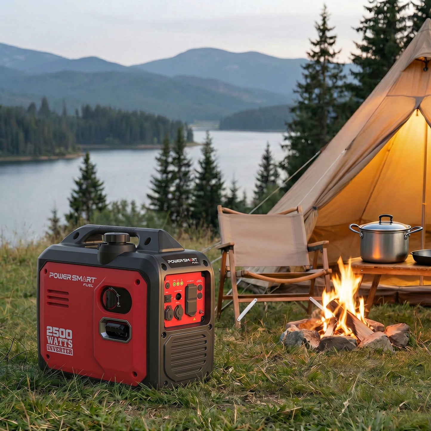 PowerSmart 2500W Portable Inverter Gas Generator Super Quiet Low Oil Shutdown Low Noise for Camping