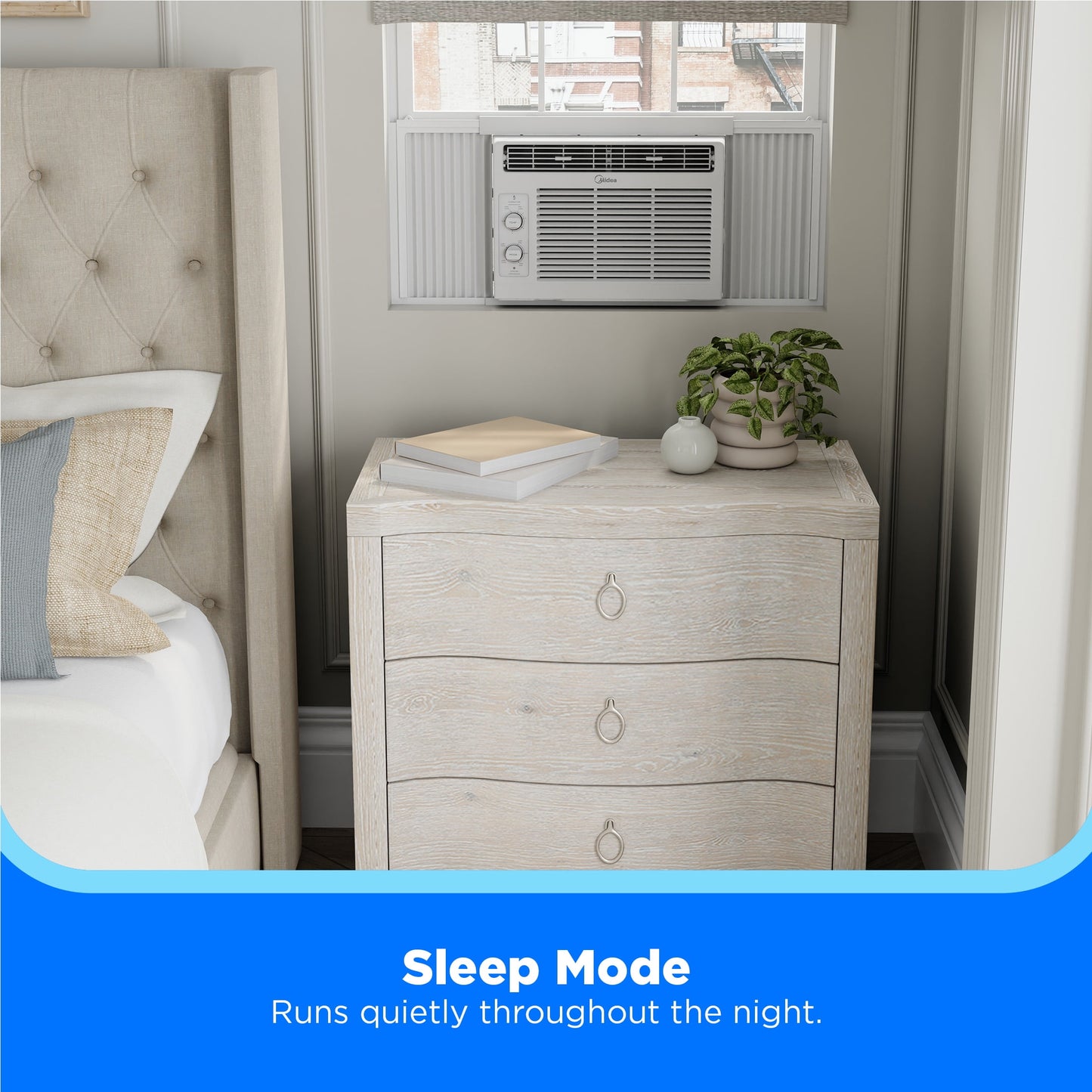 Midea 5,000 BTU Mechanical Window Air Conditioner, Covers up to 150 Sq ft, Easy Installation, MAW05M1WWT, White, New