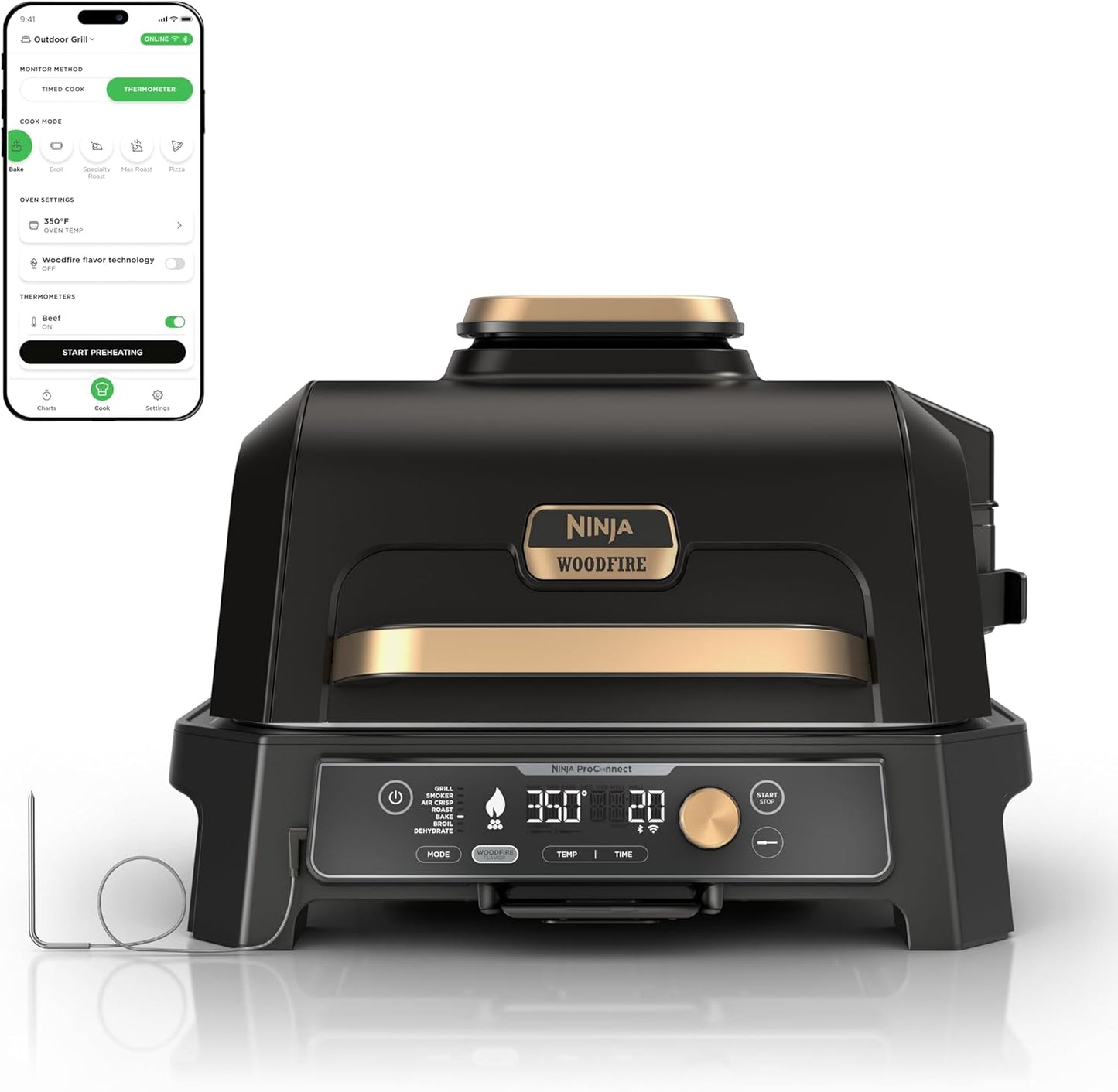 Ninja Woodfire Pro Connect XL 7-in-1 Outdoor Grill & Smoker