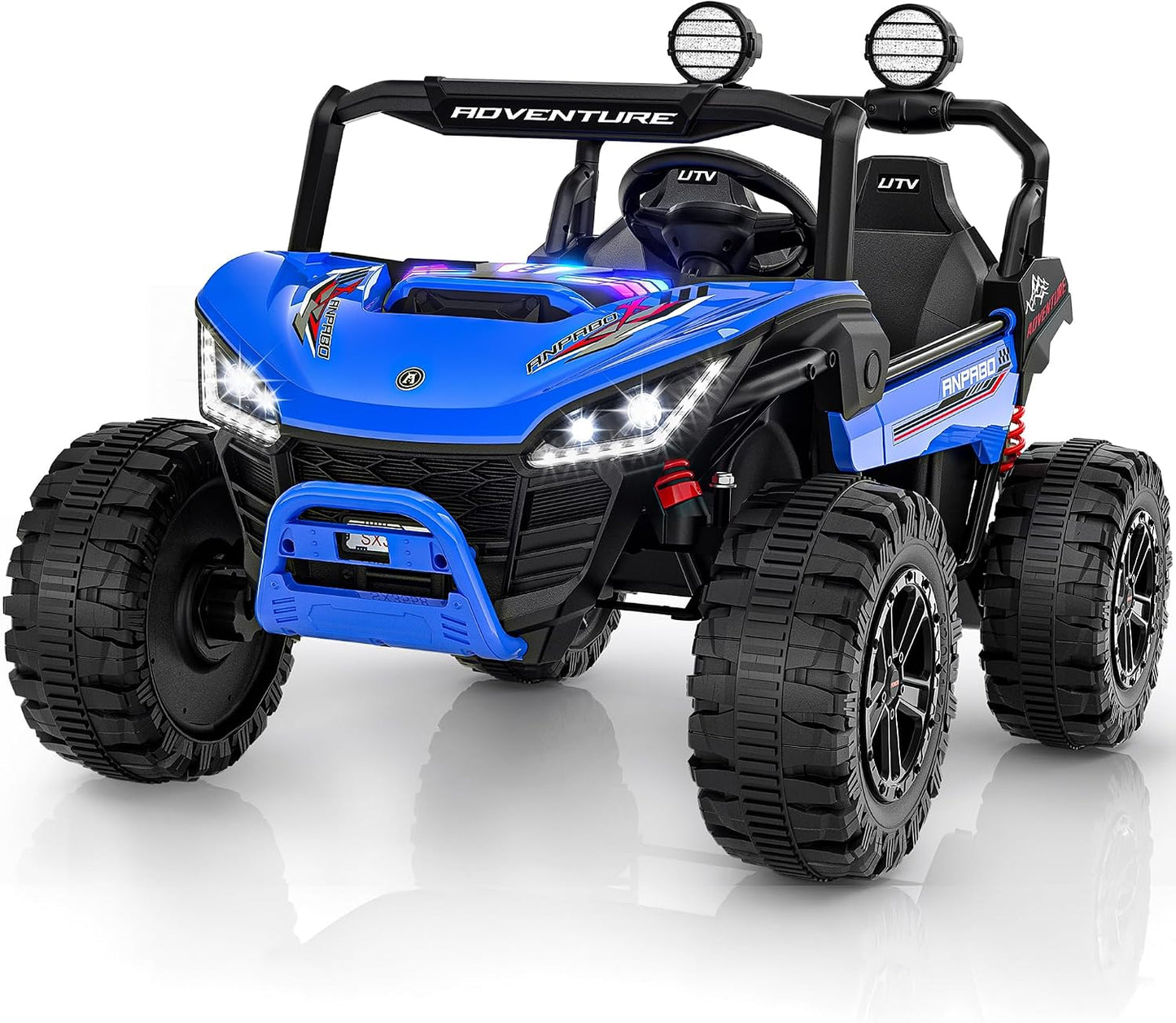 ANPABO 24V 2-Seater Kids Electric Ride-On Car with Remote, Black