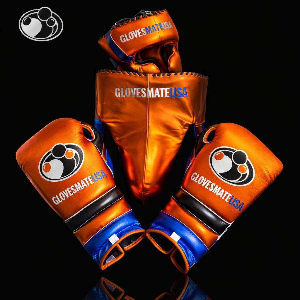 Glovesmateusa Boxing Set | Orange/Black/Blue