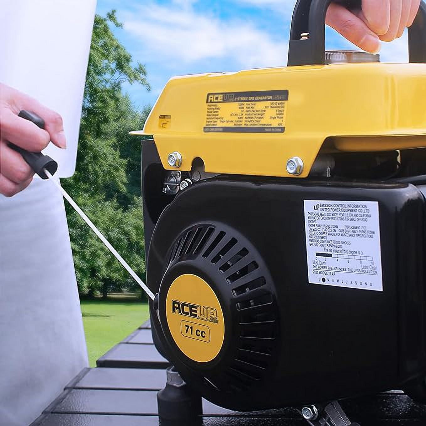 Aceup Energy 1,200W Gas-Powered Generator, Portable Generator Camping Ultralight, EPA & CARB Compliant