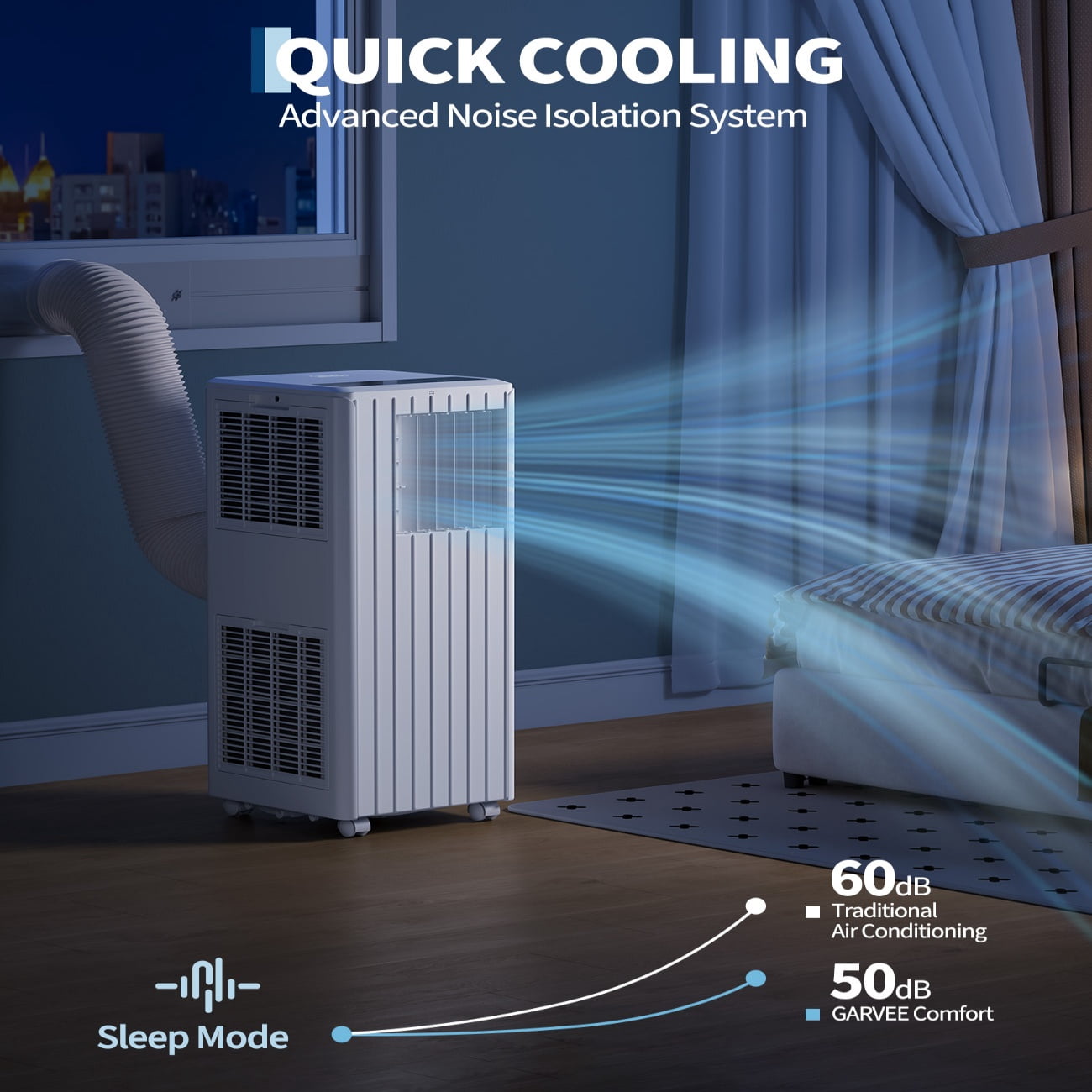 JoanKaren 8000 BTU Portable Air Conditioner Up to 350 Sq. Ft. 3-in-1 AC Unit with Cooling,Dehumidifier & Fan,Energy-Saving,24-Hr Timer,Full Window Kit,White