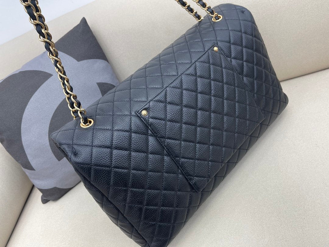 Chanel CoCo Luggage Gold Toned Hardware 46cm Black
