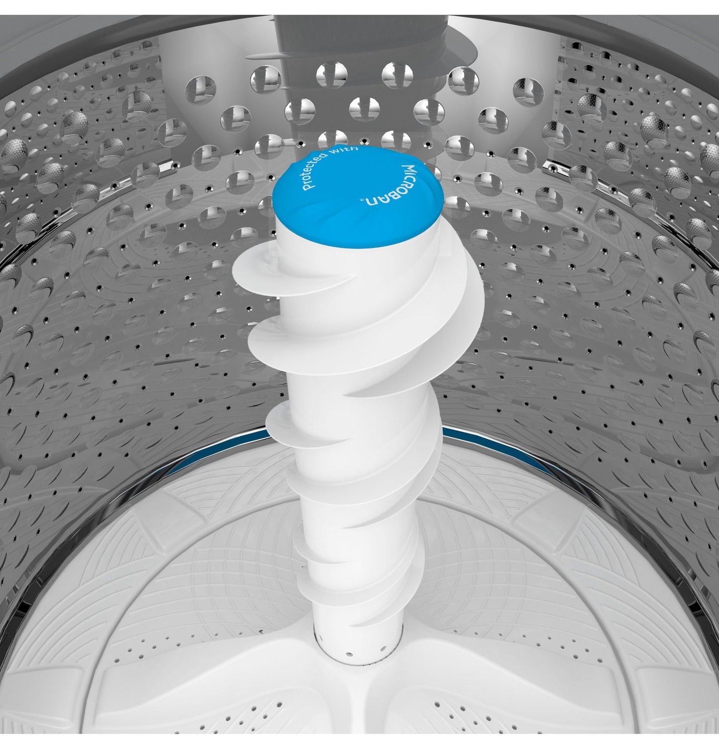GE Appliances 4.9 cu ft White Top Load Washing Machine with Smarter WashTechnology and FlexDispense