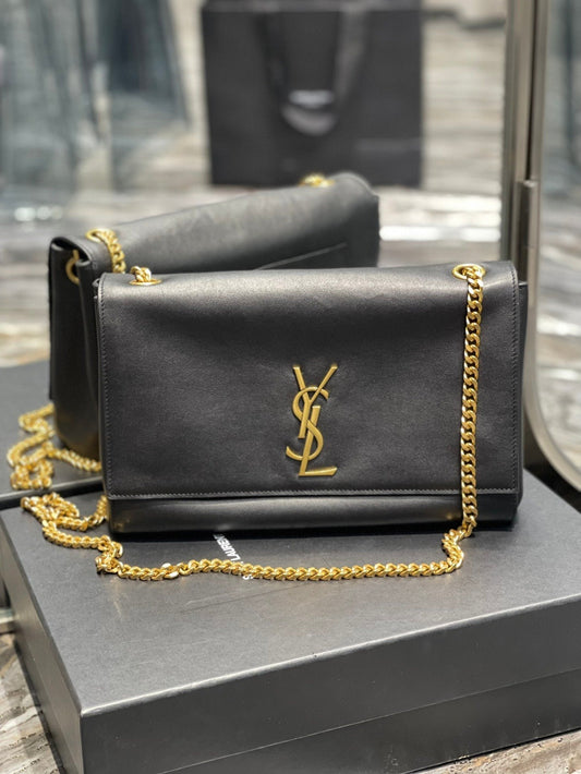 Saint Laurent Kate Medium Reversible Chain Bag In Suede With Gold Hardware 28cm