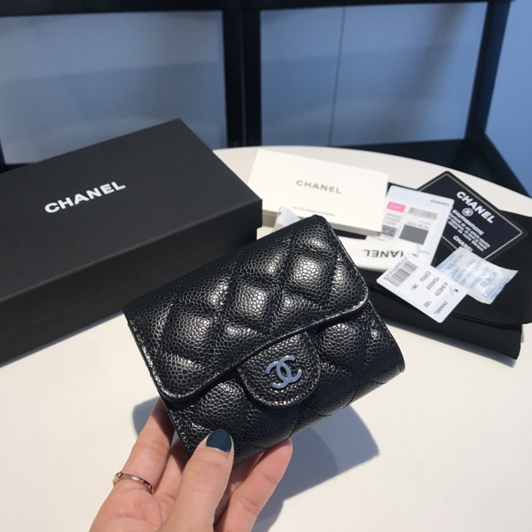 CO-CO Chanel Card Wallet With Silver Hardware 11cm