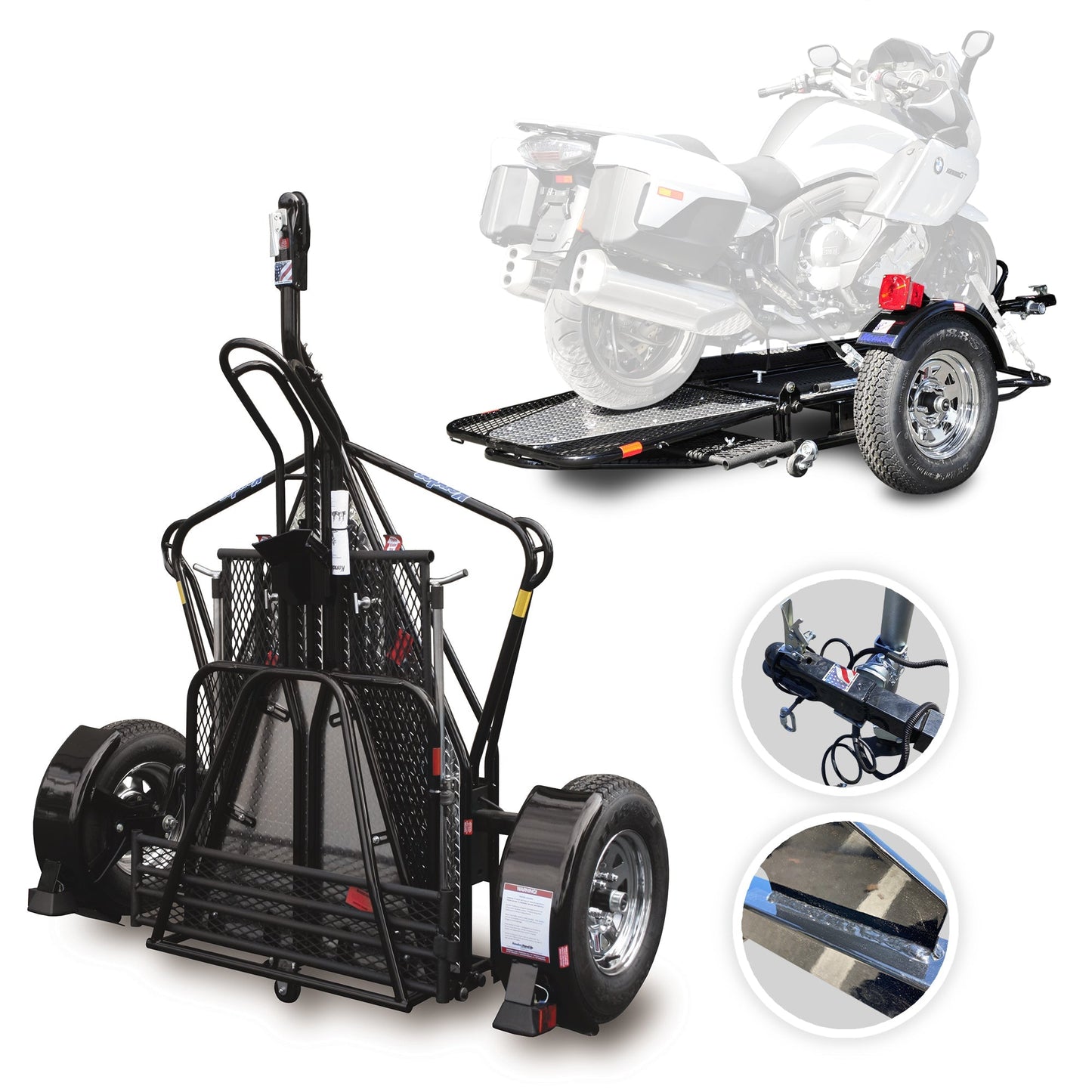 Single Ride-Up SRL Stand-Up Motorcycle Trailer