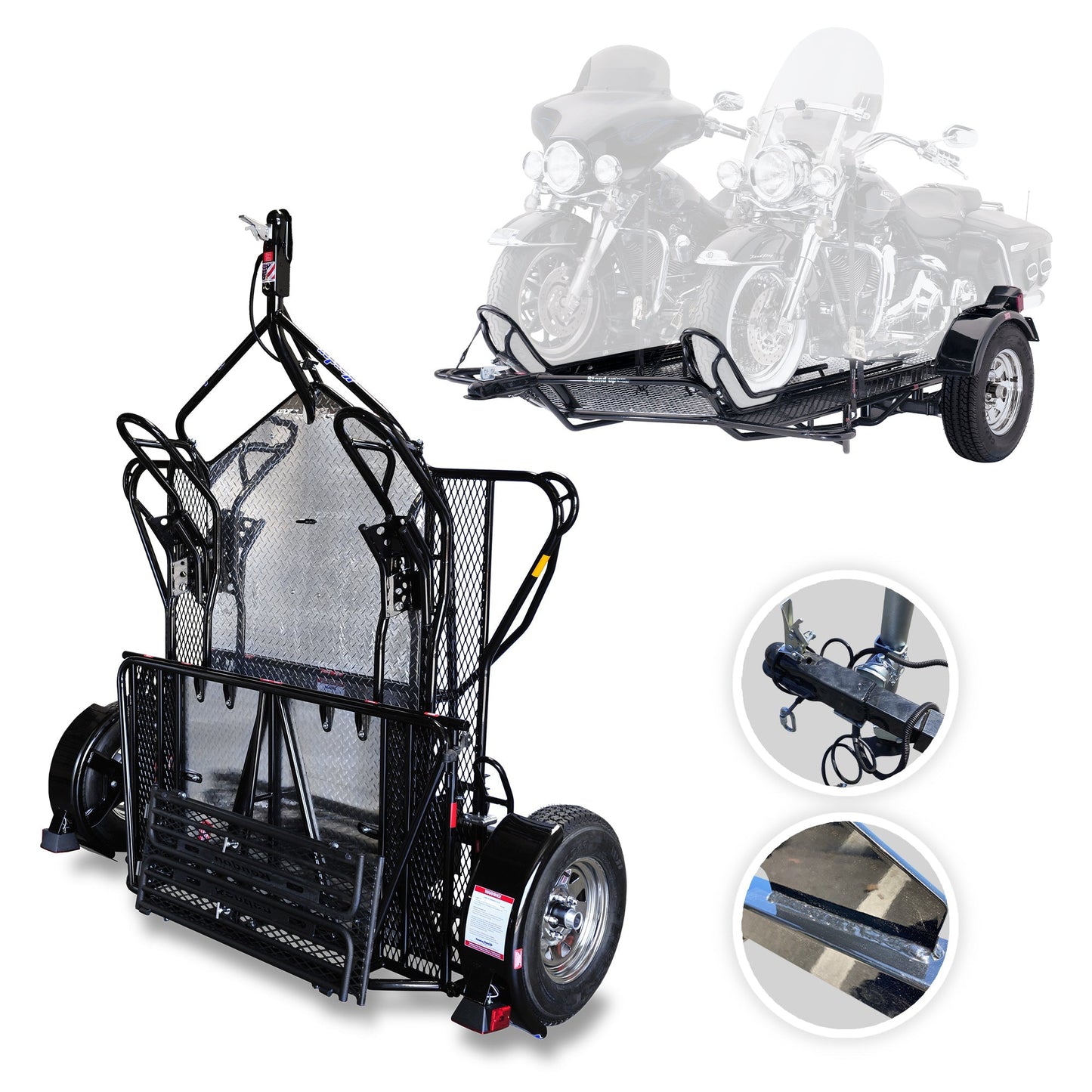 Go! Series Dual Rail Ride-Up Folding Motorcycle Trailer Discounted USED