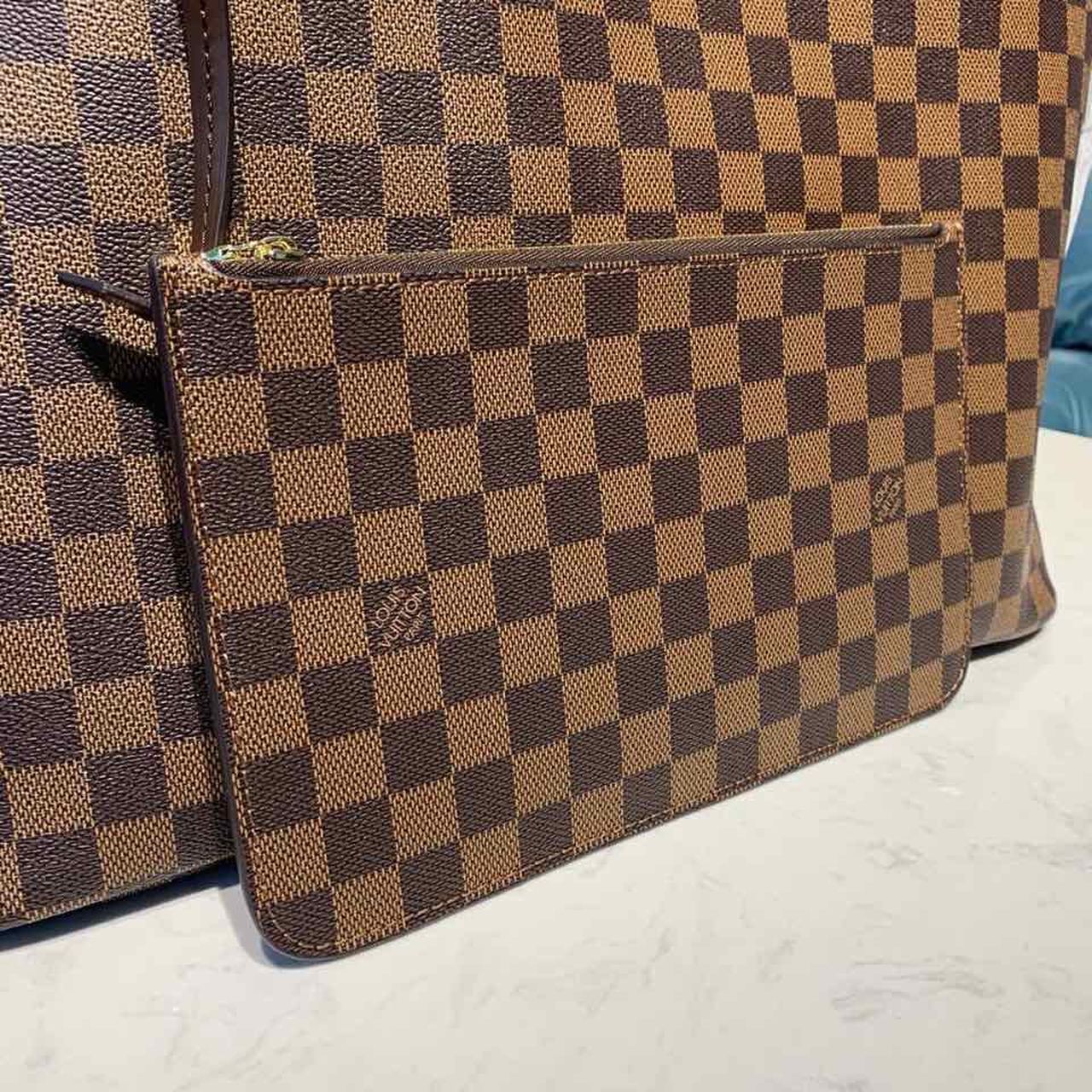 Louis Vuitton Neverfull GM Bag 40cm Damier Ebene Canvas Fall/Winter Collection N41357, Red