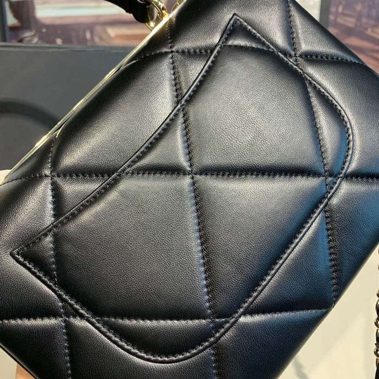 Chanel Trendy CC Quilted Bag 30cm Lambskin Leather Gold Hardware Spring/Summer Act 1 Collection , Black