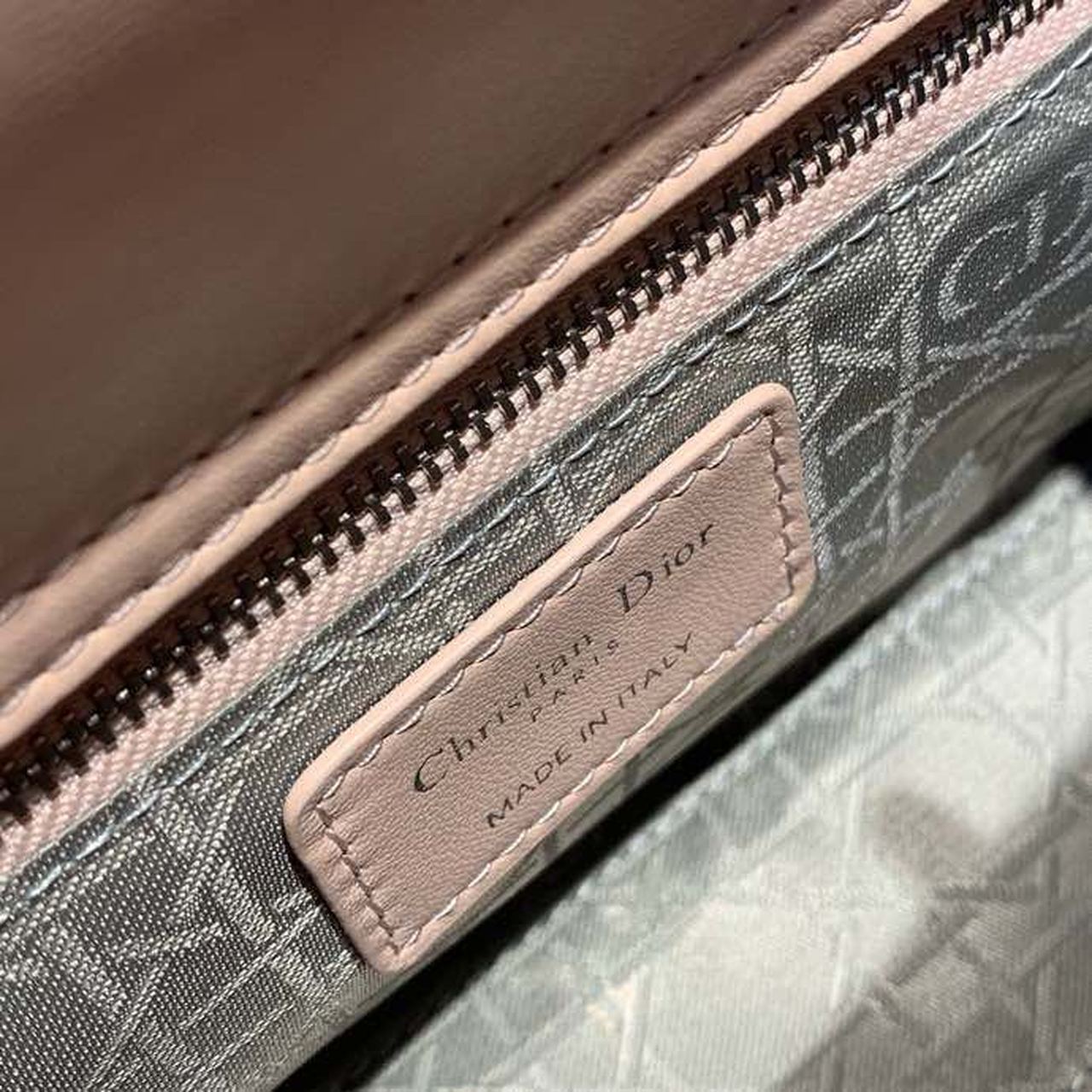 Christian Dior Lady Dior Bag 20cm Silver Hardware with Embellished Bag Strap Lambskin Leather Spring/Summer Collection