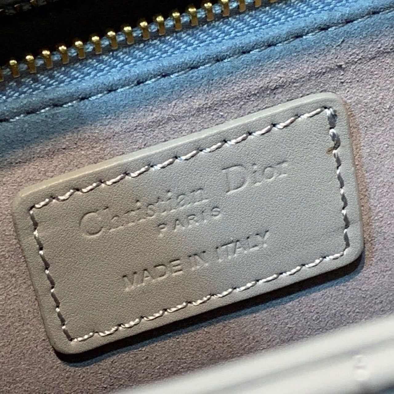Christian Dior Lady Dior Bag 24cm Matte Hardware Lambskin Leather Spring/Summer Collection, Pewter Blue