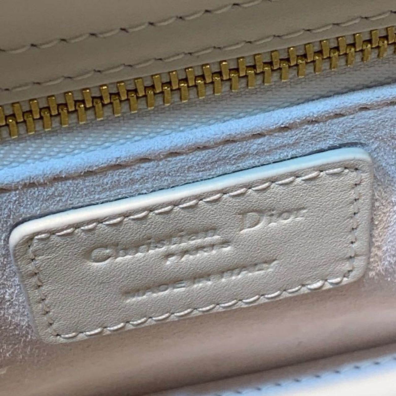 Christian Dior Mini Lady Dior Bag 18cm with Chain Matte Hardware Lambskin Leather Spring/Summer Collection, Ivory