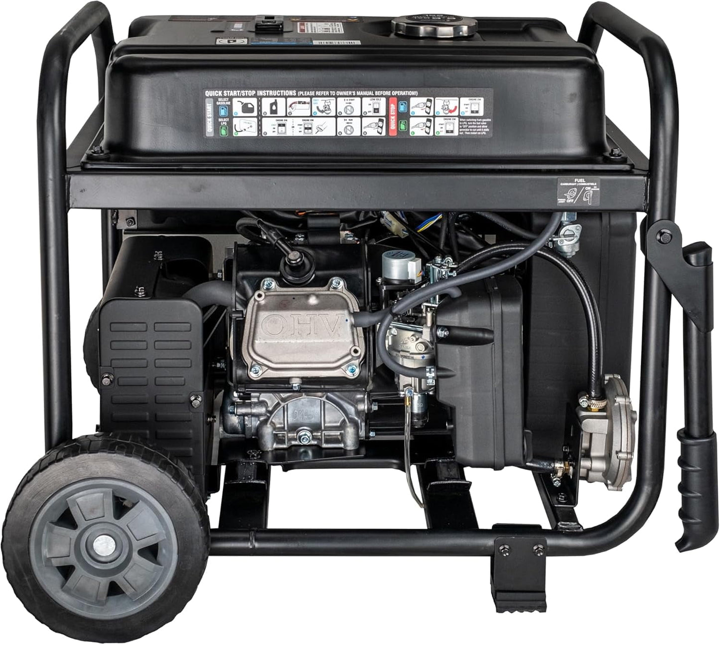 Pulsar GD10KBN 10500W Dual Fuel Home Backup Portable Inverter Generator with Wheel Kit and Electric Start RV Ready