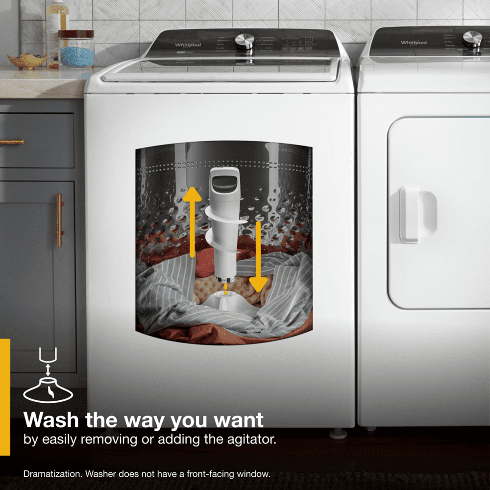 Whirlpool WTW5057LW 4.7 - 4.8 Cu. ft. Top Load Washer w/ Removable Agitator