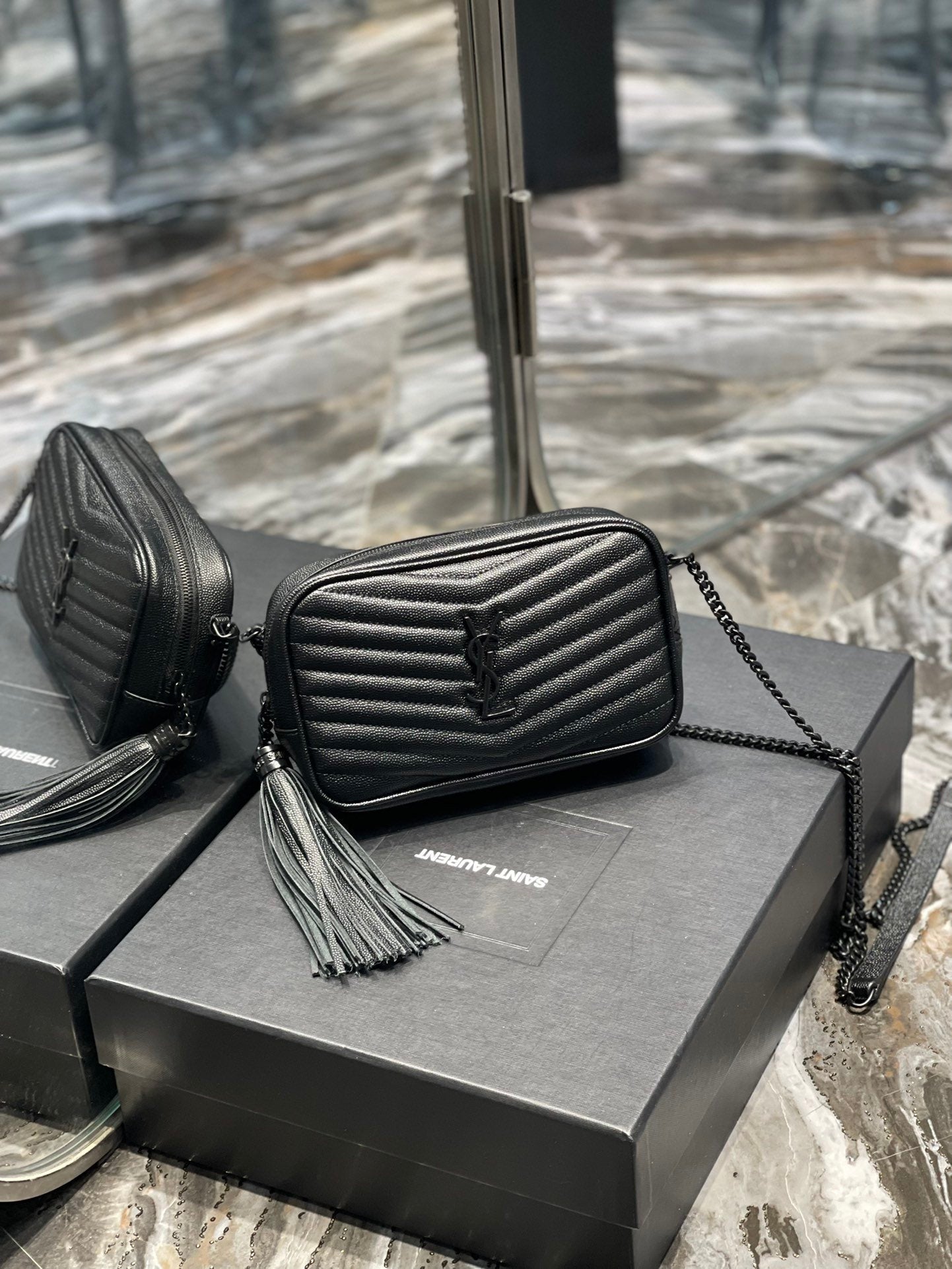 Saint Laurent Lou Mini Bag With Black Hardware 18cm
