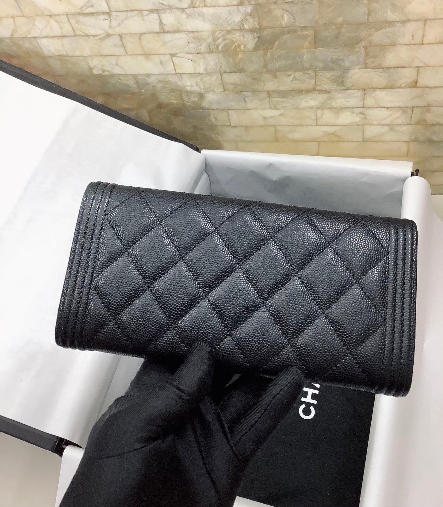 CO-CO Chanel Long Flap Wallet With Gold Hardware 20cm