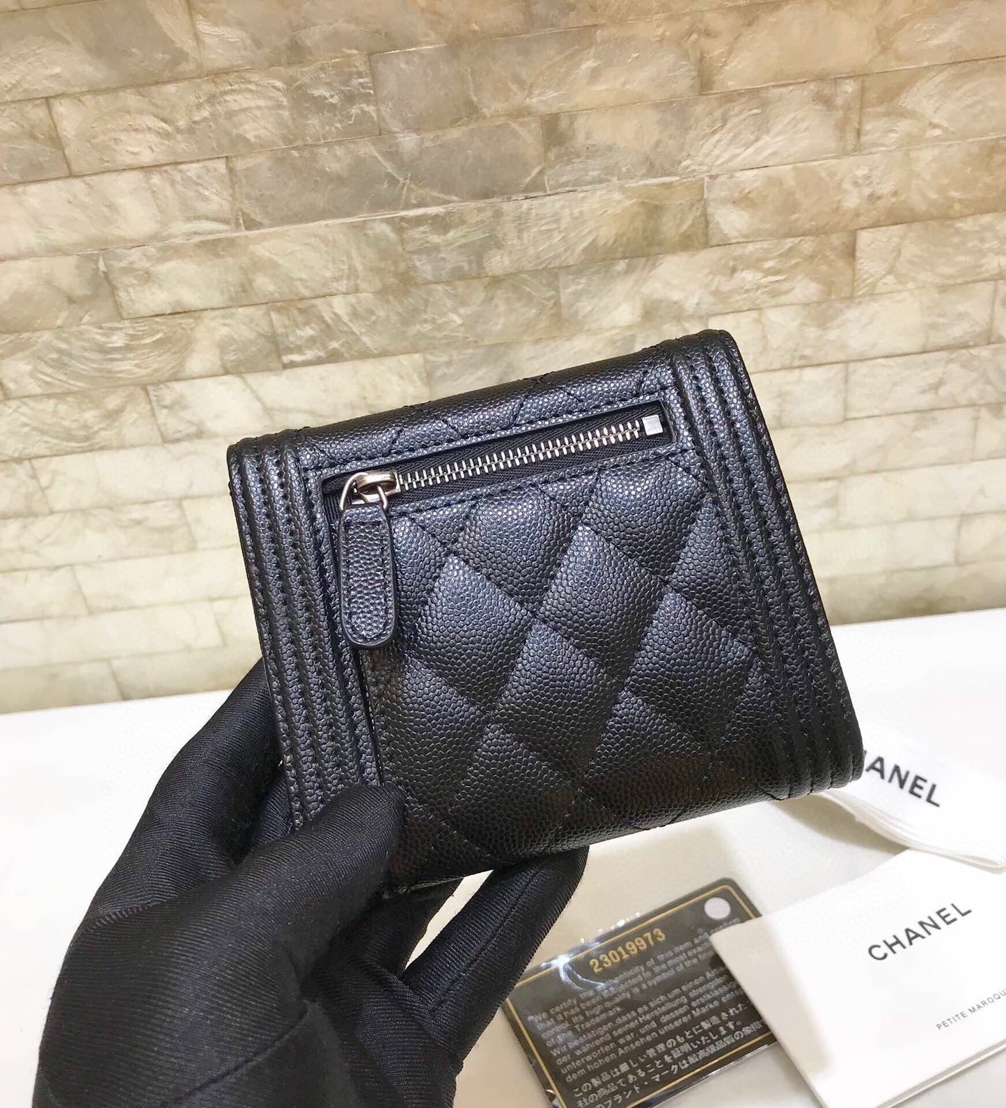 CO-CO Chanel Card Holder With Silver Hardware 12cm