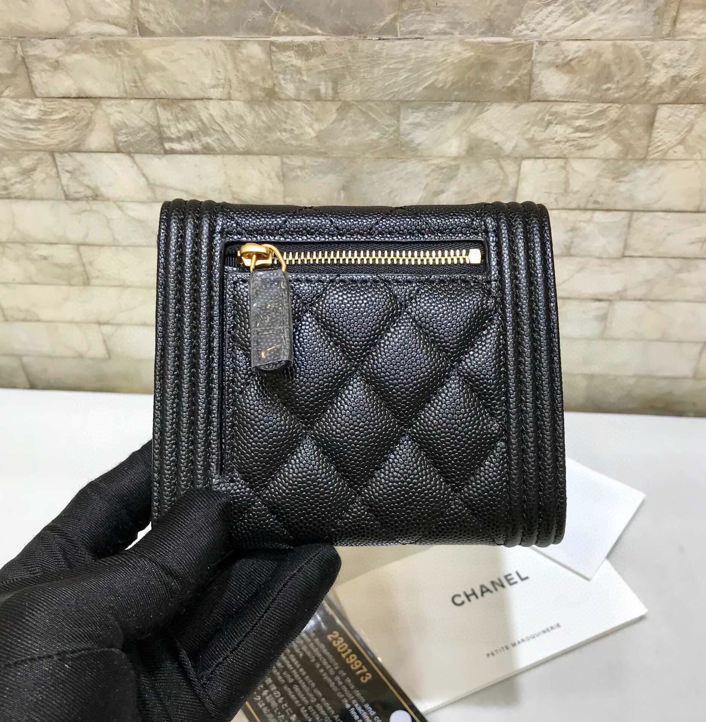 CO-CO Chanel Boy Wallet With Gold Hardware 11cm
