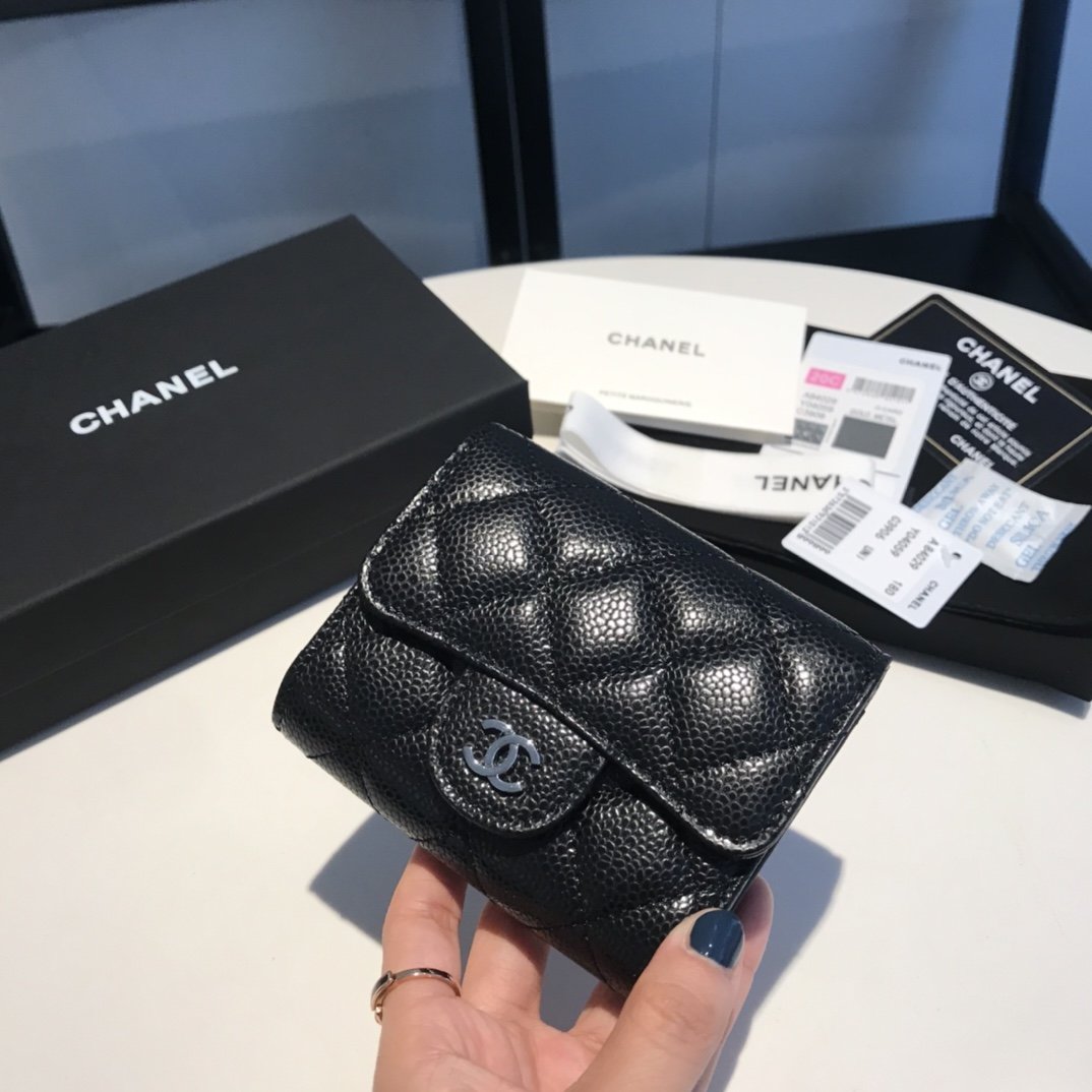 CO-CO Chanel Card Wallet With Silver Hardware 11cm