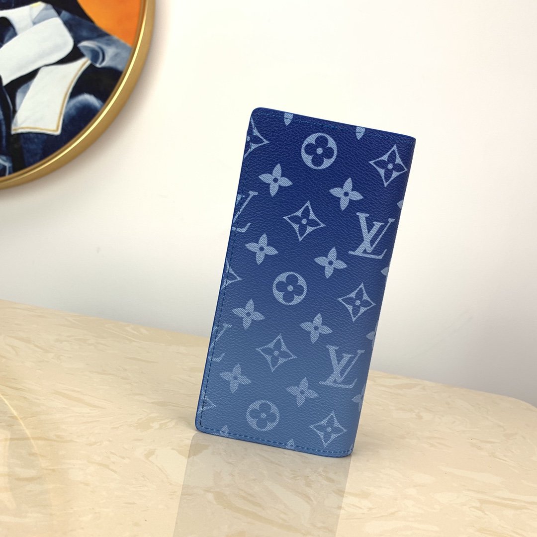 Louis Vuitton Monogram Brazza Wallet 19cm Blue