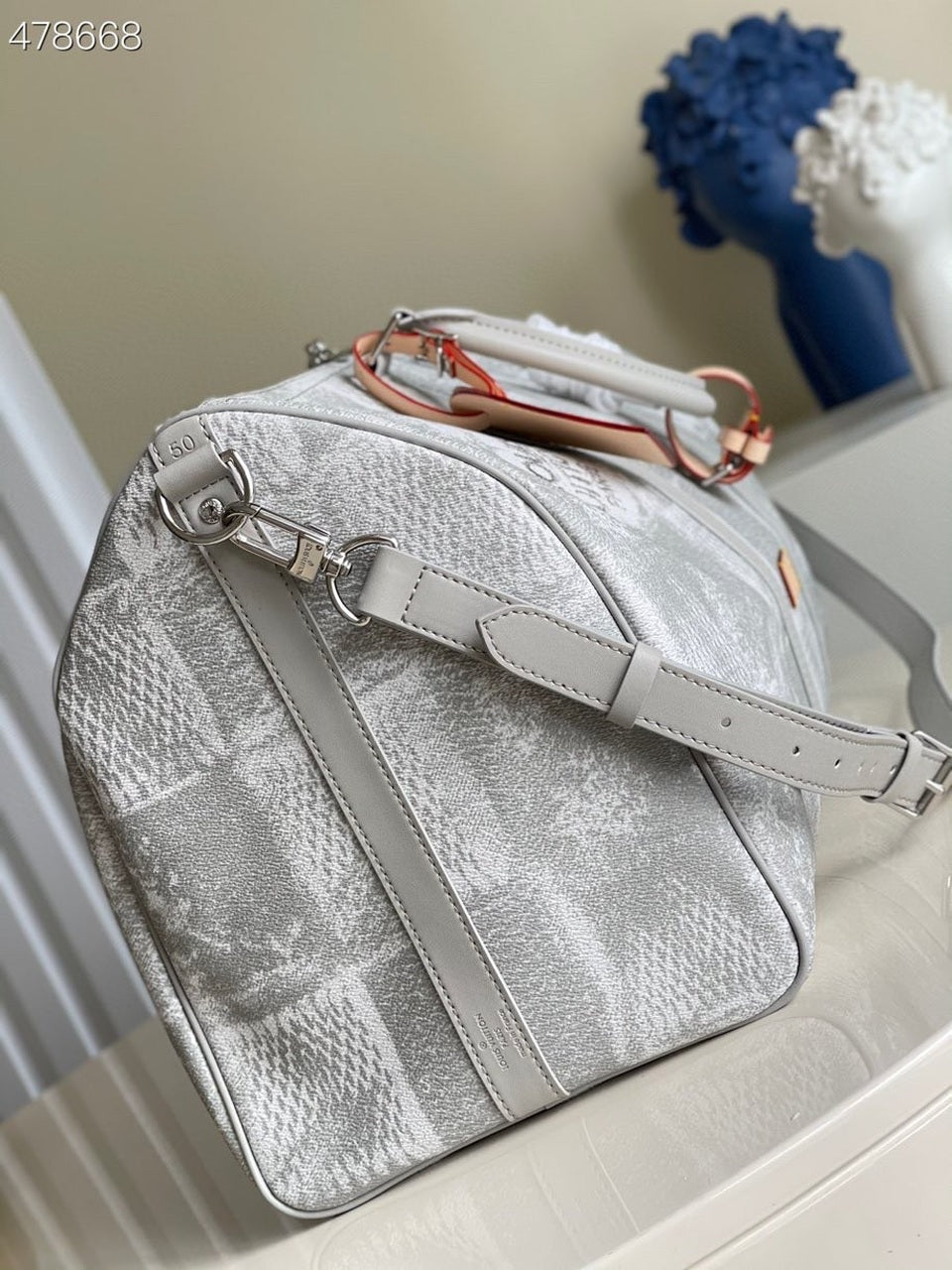 Louis Vuitton Keepall Bandouliere 50cm Damier Salt Canvas Spring/Summer Collection N50059, Grey