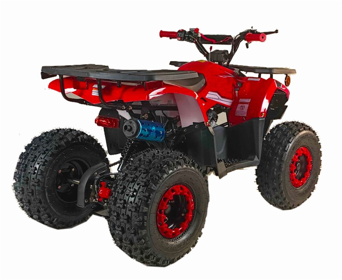 HHH 125cc ATV Quad 125cc ATV with Reverse, LED Lights, Big Wide Tires with Matching Rims 4 Wheeler-Red