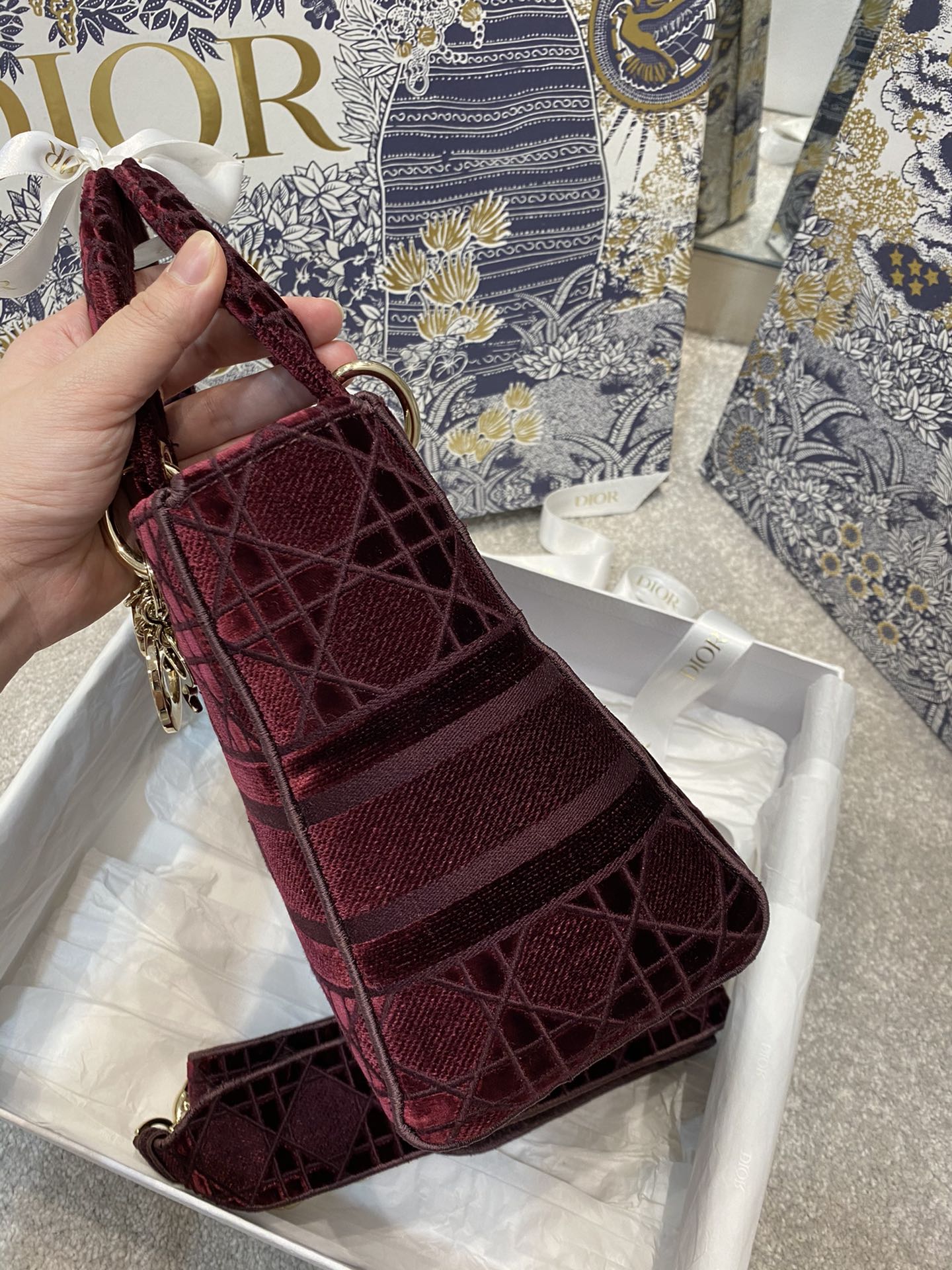 Christian Dior Red Handle Bag 24cm