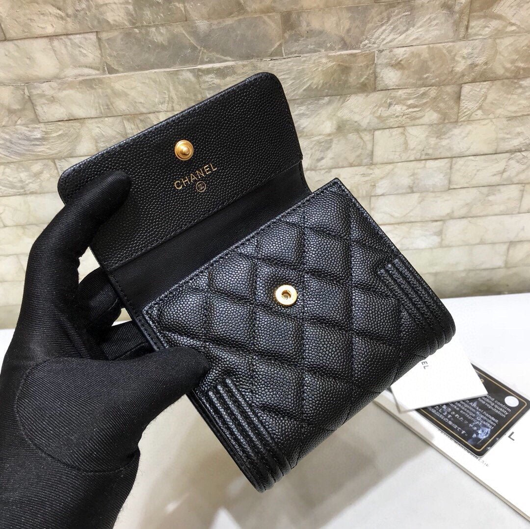 CO-CO Chanel Boy Wallet With Gold Hardware 11cm