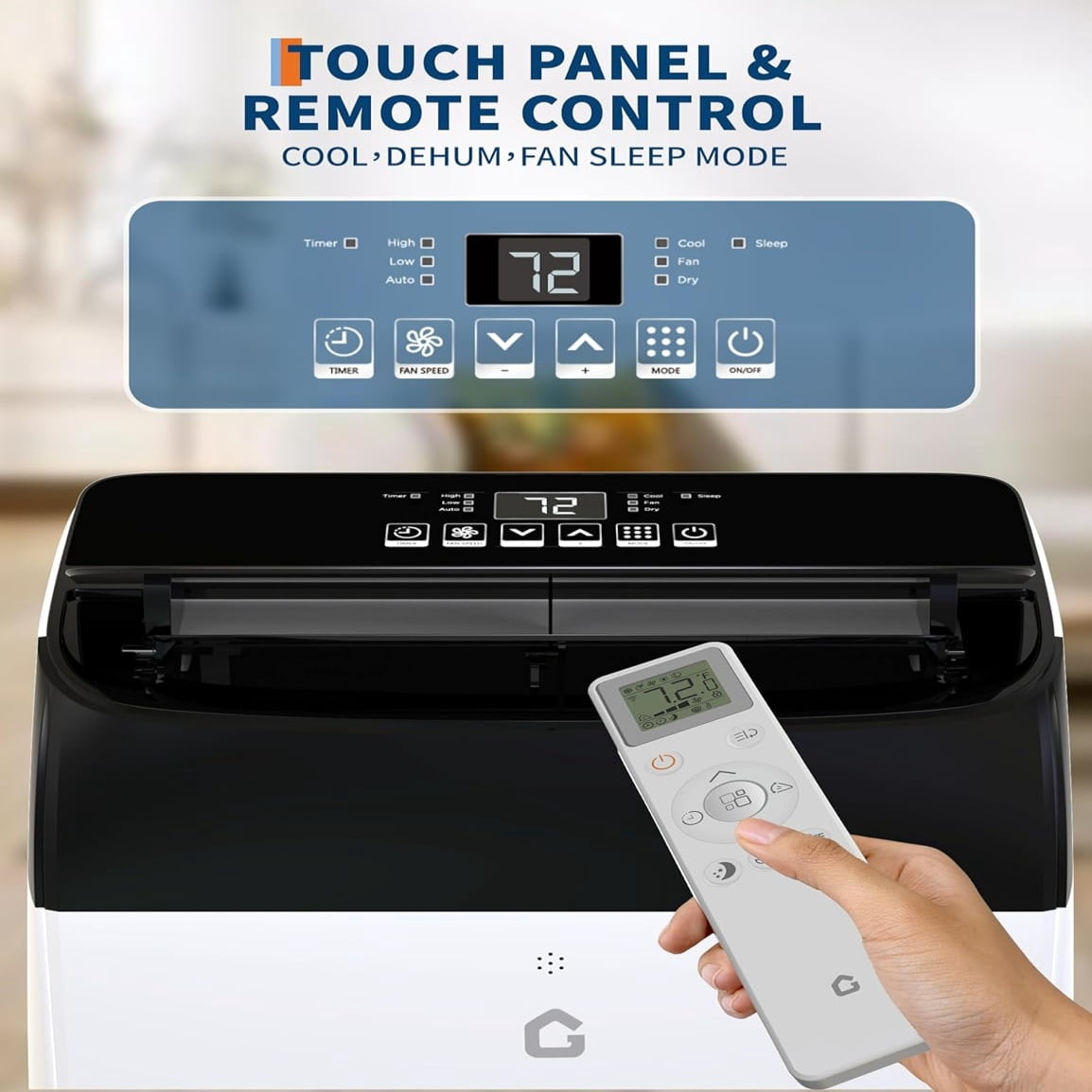 JoanKaren Portable Air Conditioner 12000 BTU,Cools Rooms Up to 550 Sq. Ft,3-in-1 Indoor AC Unit with Cooling,Dehumidifier,Fan,Remote Control & Complete Window Kit