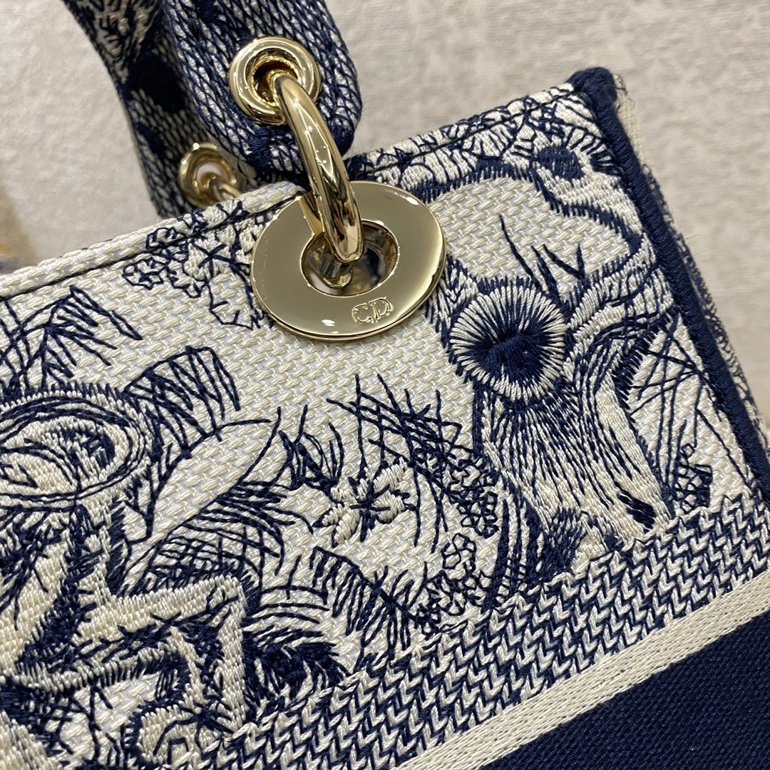 Christian Dior Medium Lady D-Lite Bag 24cm Blue