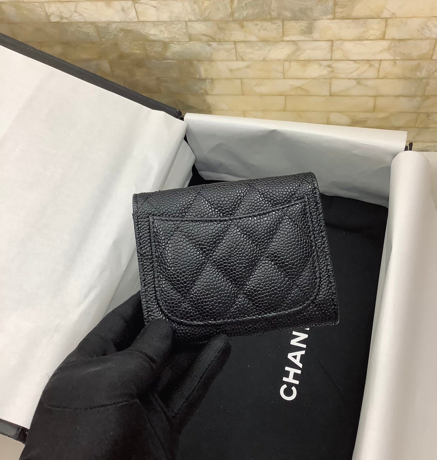 CO-CO Chanel Classic Card Holder With Silver Hardware 11cm