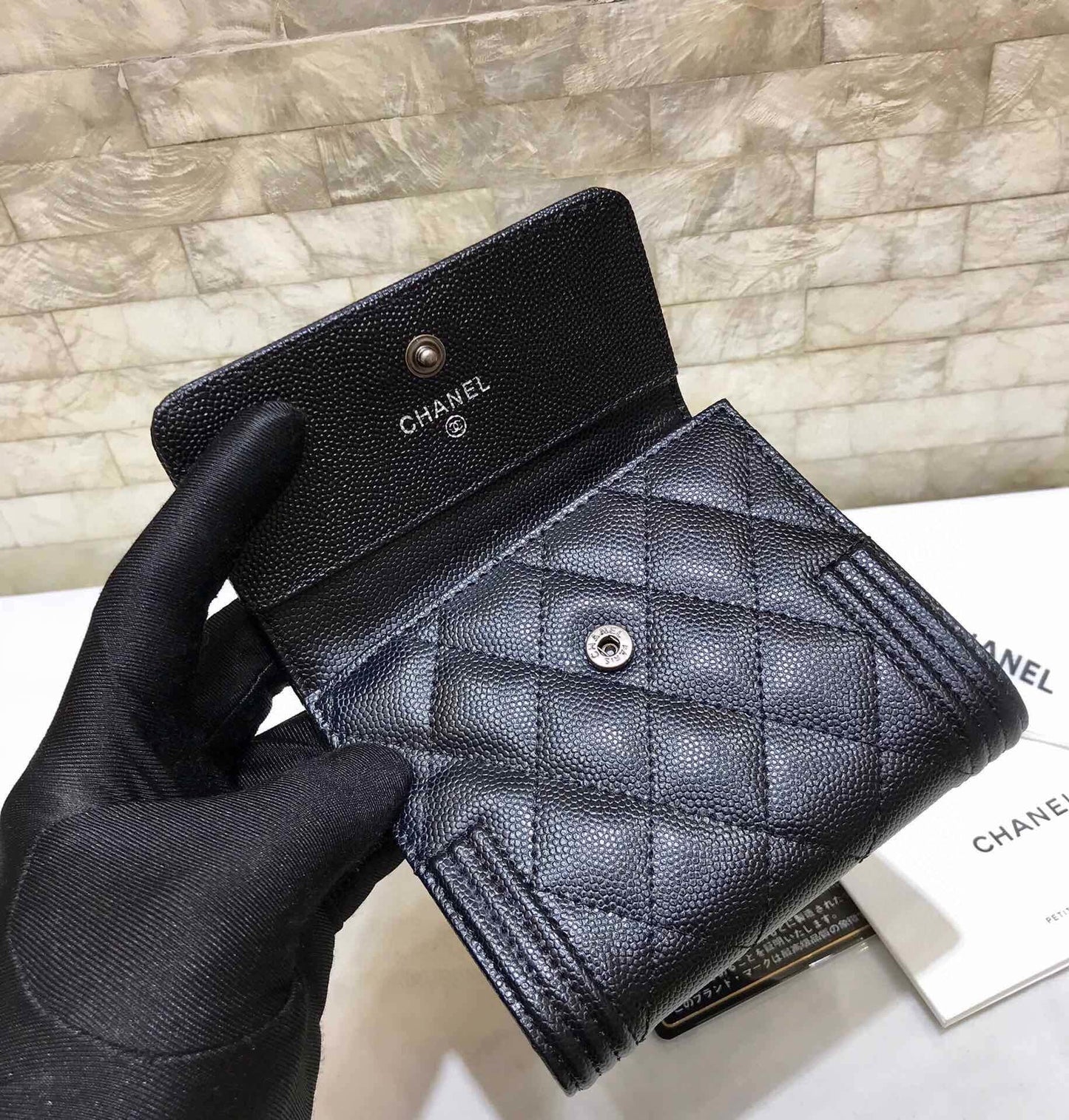 CO-CO Chanel Boy Wallet With Silver Hardware 11cm