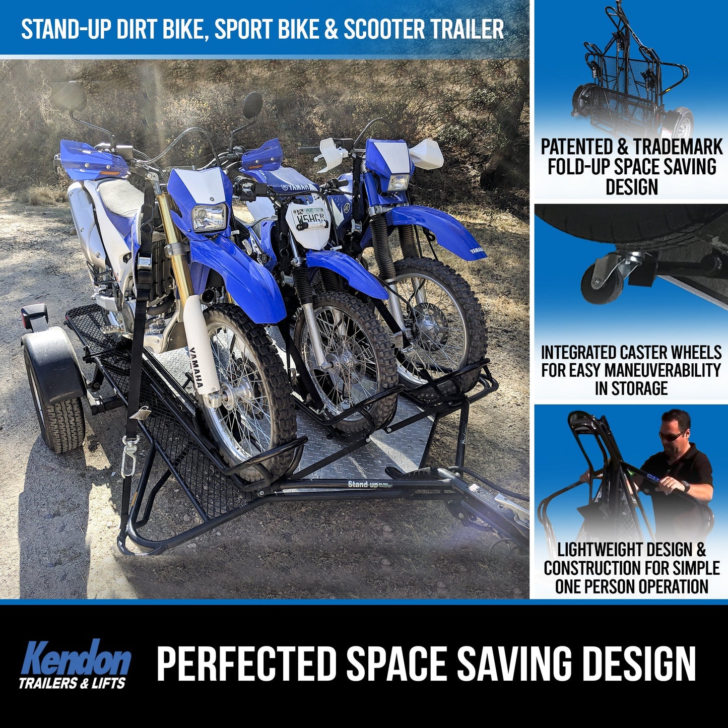 Stand-Up  Dirt Bike Trailer, Sport Bike & Scooter Trailer - USED