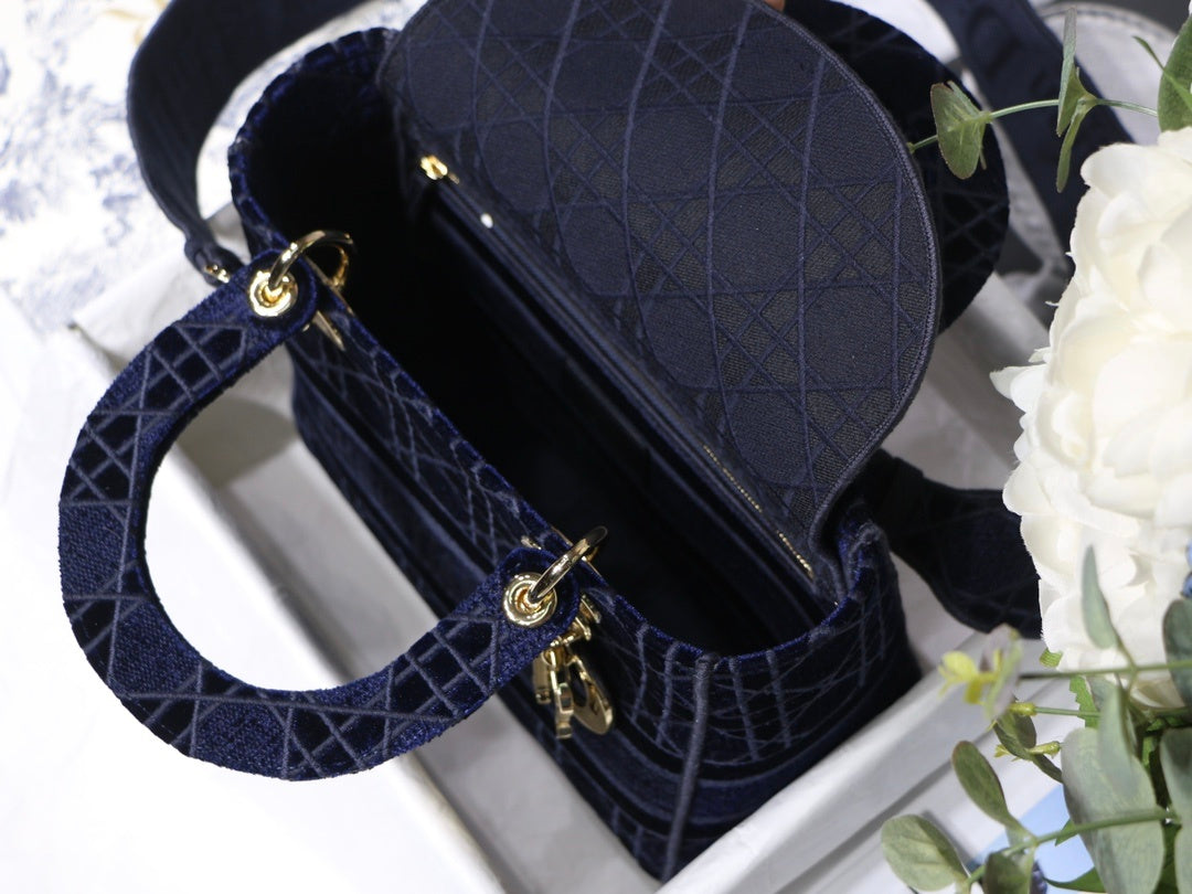 Christian Dior Blue Handle Bag 24cm