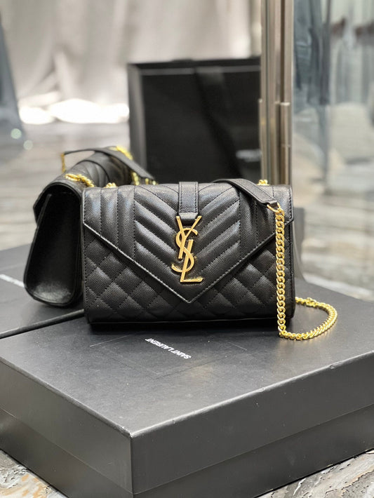Saint Laurent Small Bag In Mix Matelasse 21cm Black