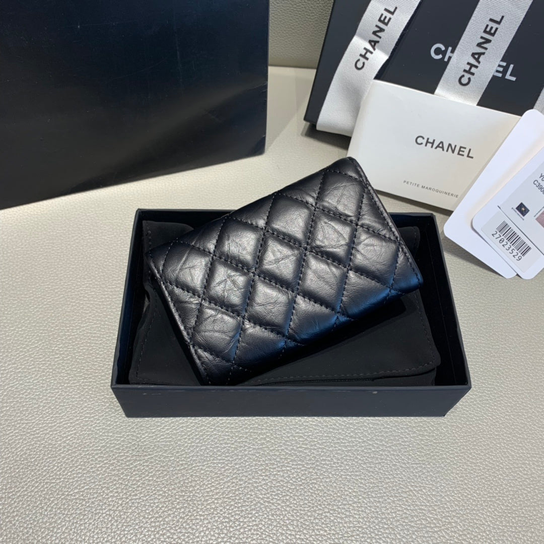 Chanel Diamond Wallet 11cm Black