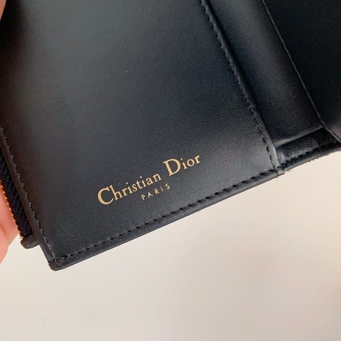 Christian Dior Saddle Blue Flap Card Holder 11cm