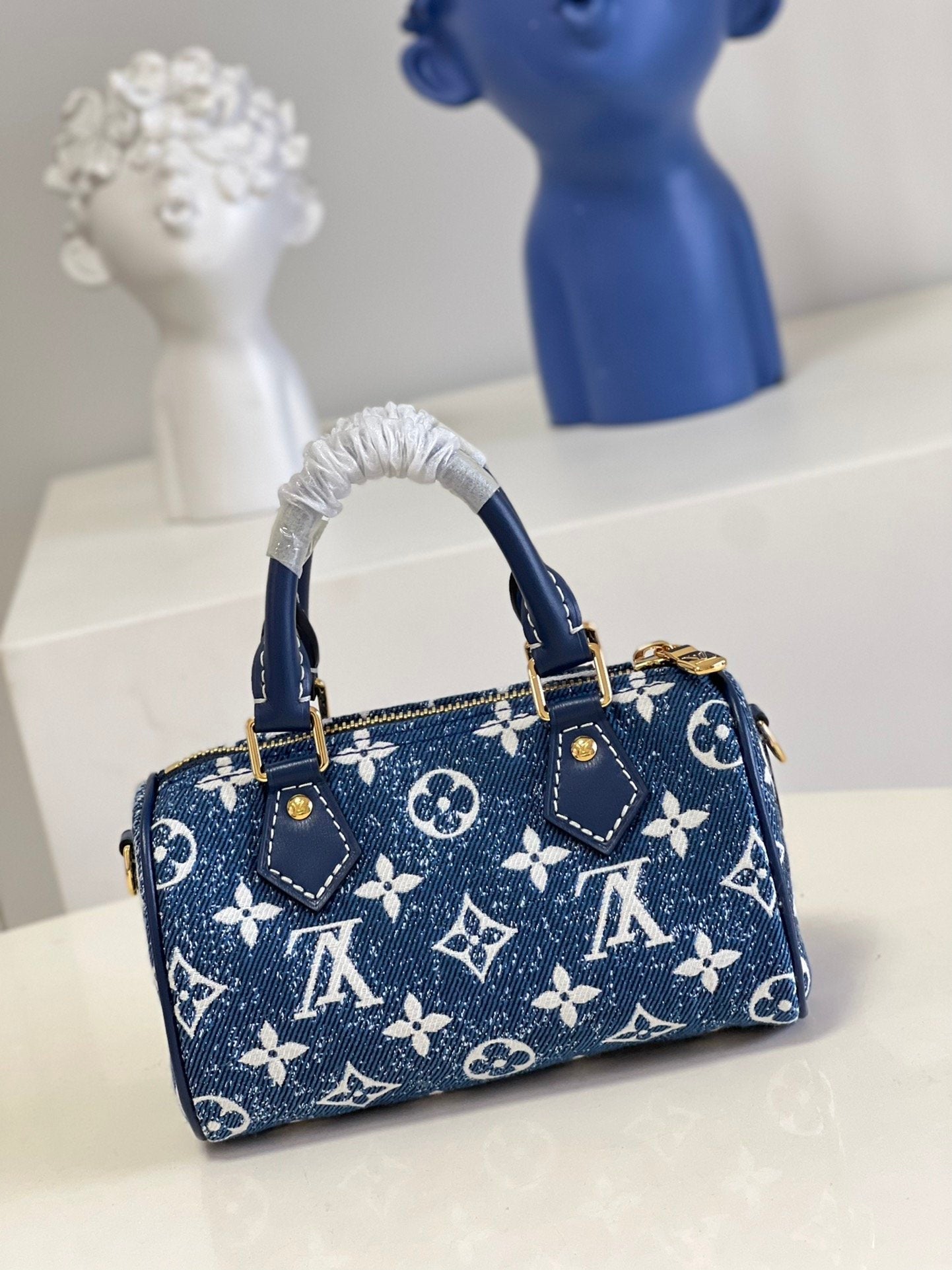 Louis Vuitton Nano Speedy in Monogram 16cm Blue
