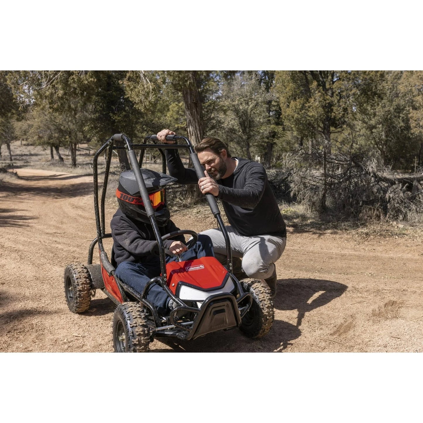 Coleman Powersports GK100 One-Seater Go Karts.