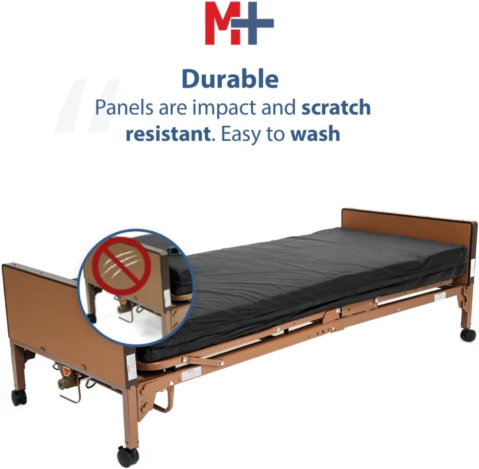 Fully Electric Hospital Bed Set with Foam Mattress & Half Rails