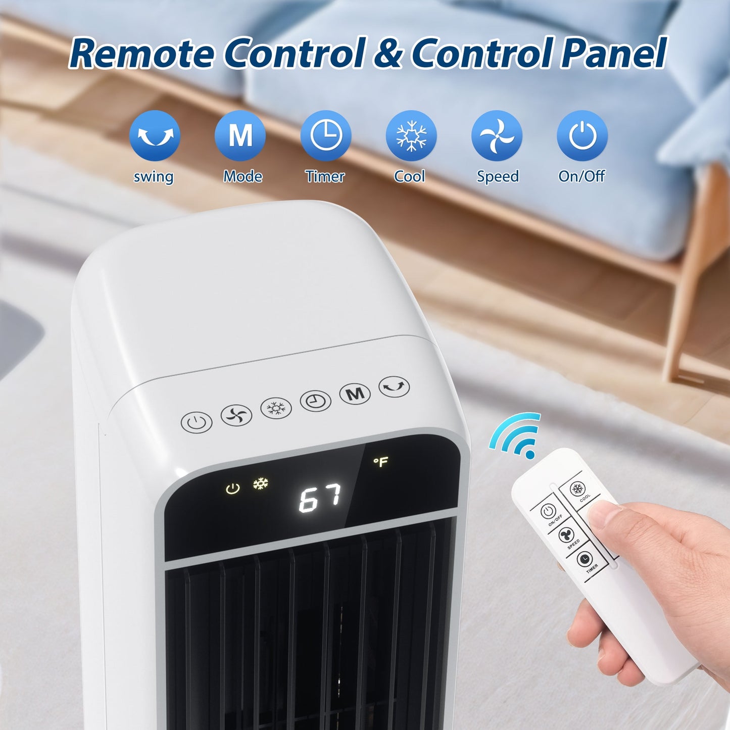 LifePlus Evaporative Air Cooler Tower Fan Portable Air Conditioners Indoor 3-in-1 Humidifier 41.5"