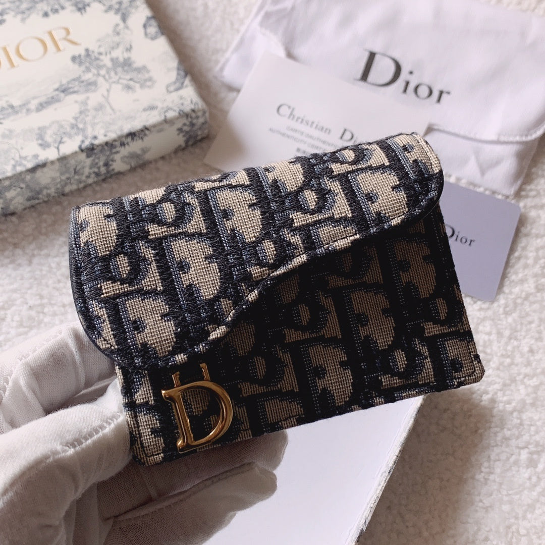 Christian Dior Oblique Saddle Begie Wallet 11cm