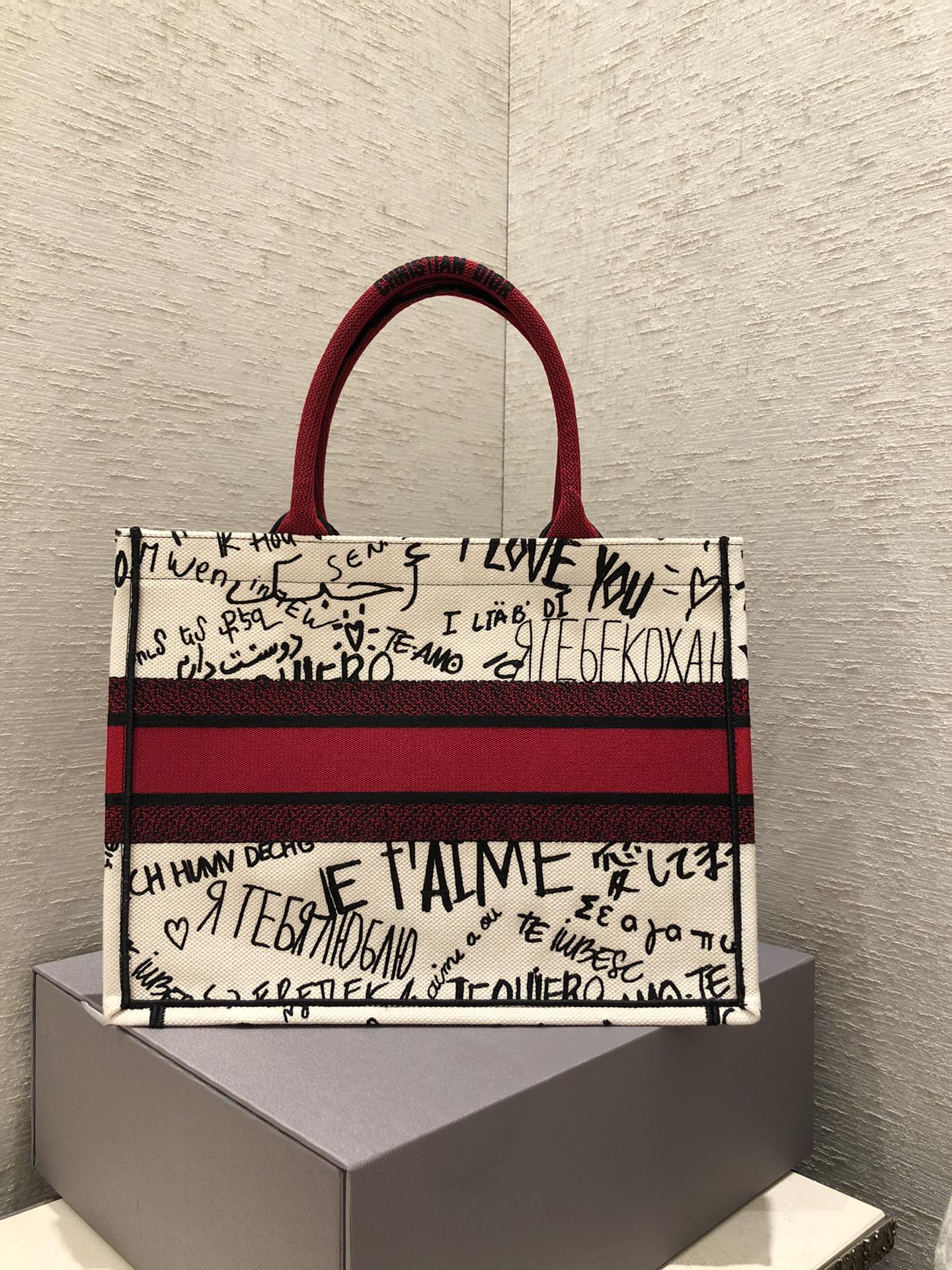 Christian Dior Red Mini Book Tote 36cm
