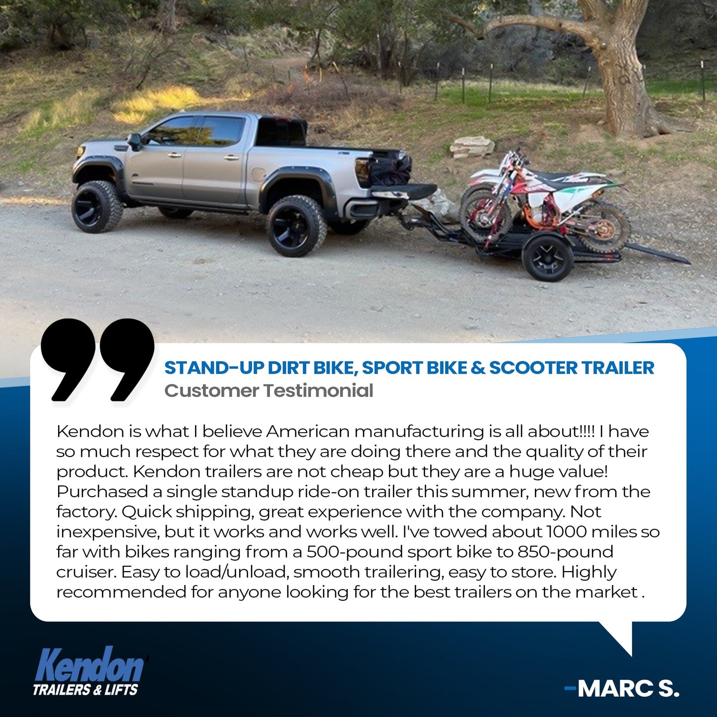 Stand-Up  Dirt Bike Trailer, Sport Bike & Scooter Trailer - USED