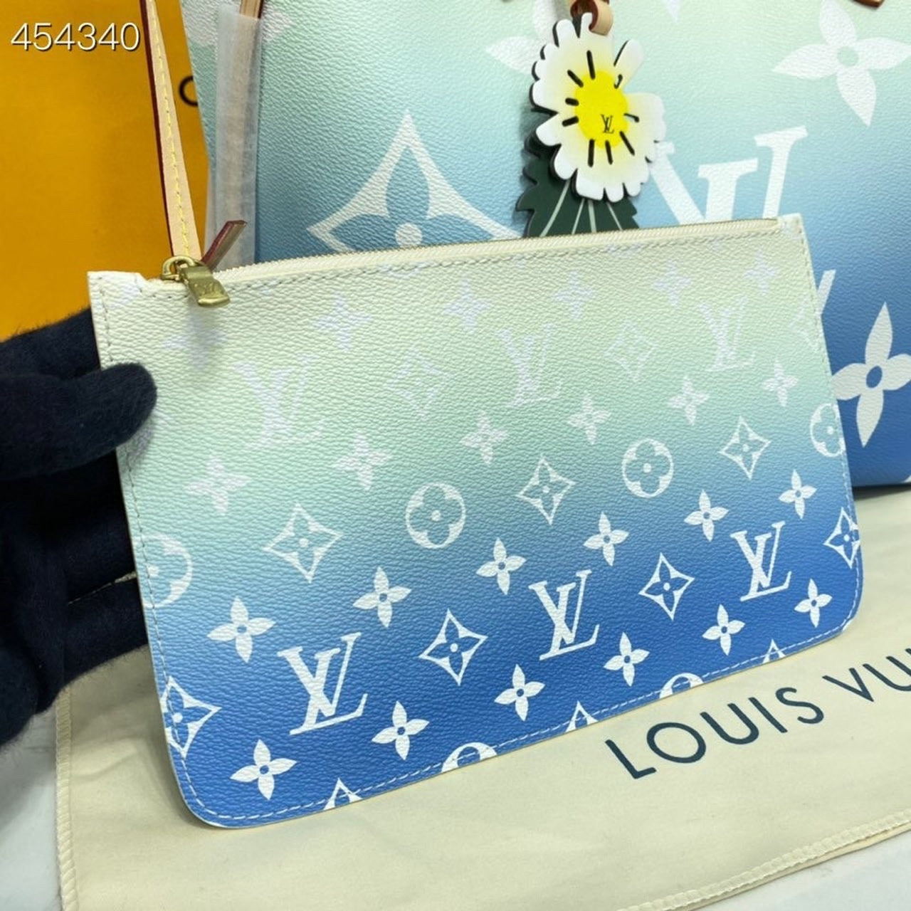 Louis Vuitton Neverfull MM Bag 32cm Monogram Canvas Spring/Summer Collection M57688 Blue