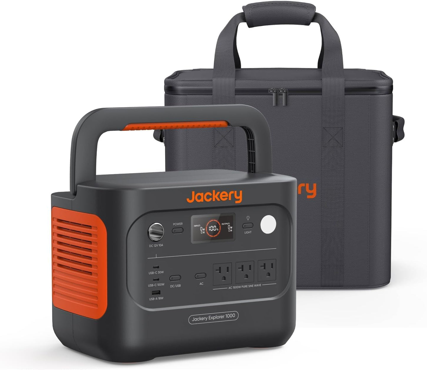 Jackery Explorer 1000 v2 Portable Power Station,1070Wh LiFePO4 Battery,1500W AC/100W USB-C Output, 1 Hr Fast Charge, Solar Generator for Camping,Emergency, RV, Off-Grid Living(Solar Panel Optional)