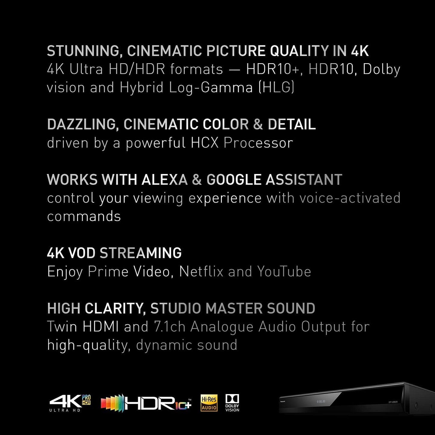 Panasonic DP-UB820-K 4K Ultra HD Streaming Blu-ray Player